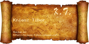 Kniesz Tibor névjegykártya